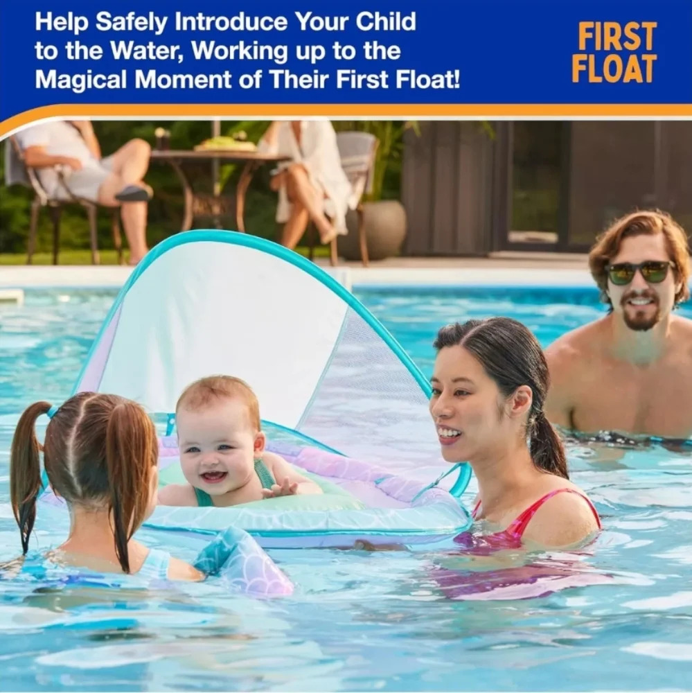 SwimWays‎ Premium Baby Spring Float Sun Canopy Inflatable Pool Float - Picture 4 of 5